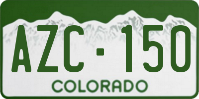 CO license plate AZC150