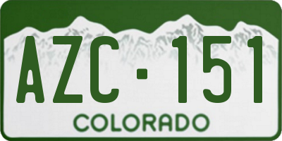 CO license plate AZC151