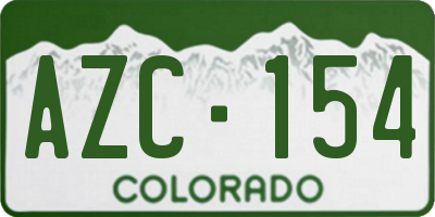 CO license plate AZC154