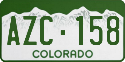 CO license plate AZC158