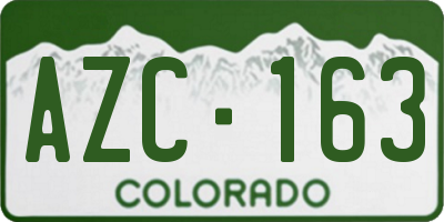 CO license plate AZC163