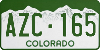 CO license plate AZC165