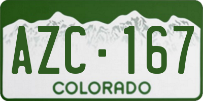 CO license plate AZC167