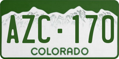 CO license plate AZC170