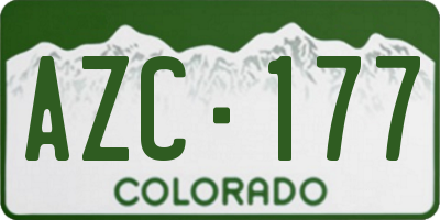 CO license plate AZC177