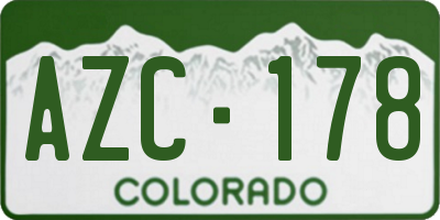 CO license plate AZC178