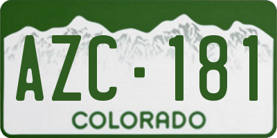 CO license plate AZC181