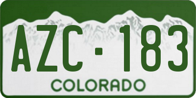 CO license plate AZC183