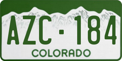 CO license plate AZC184