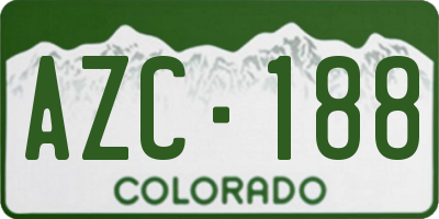 CO license plate AZC188