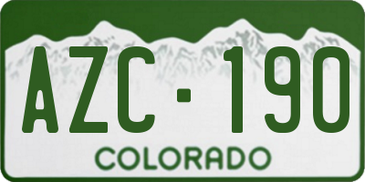 CO license plate AZC190
