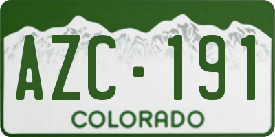 CO license plate AZC191