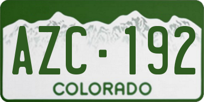 CO license plate AZC192