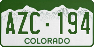 CO license plate AZC194