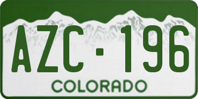 CO license plate AZC196