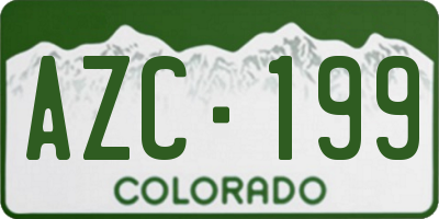 CO license plate AZC199