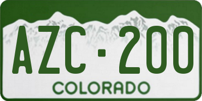 CO license plate AZC200