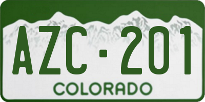 CO license plate AZC201