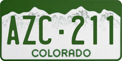 CO license plate AZC211