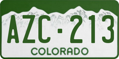 CO license plate AZC213