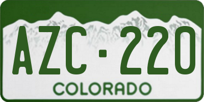 CO license plate AZC220