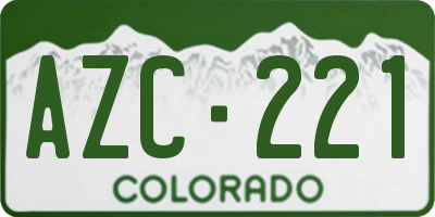 CO license plate AZC221