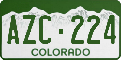 CO license plate AZC224