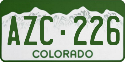 CO license plate AZC226