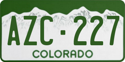 CO license plate AZC227