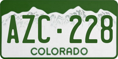 CO license plate AZC228