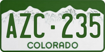 CO license plate AZC235