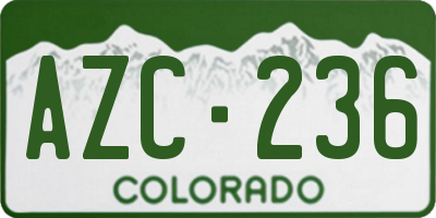 CO license plate AZC236