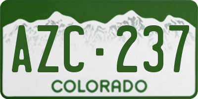 CO license plate AZC237