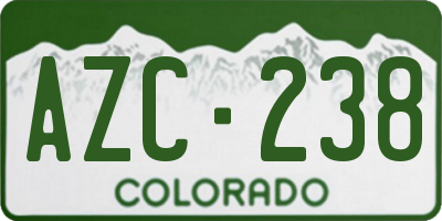 CO license plate AZC238
