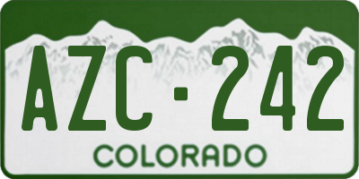 CO license plate AZC242