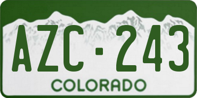 CO license plate AZC243