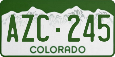 CO license plate AZC245