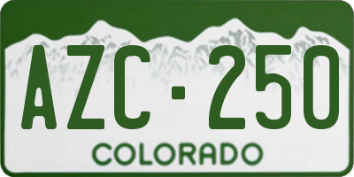 CO license plate AZC250