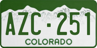 CO license plate AZC251