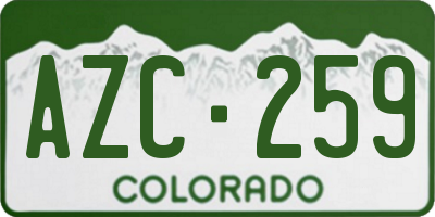 CO license plate AZC259