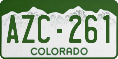 CO license plate AZC261