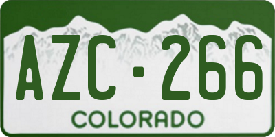 CO license plate AZC266