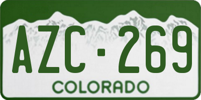 CO license plate AZC269