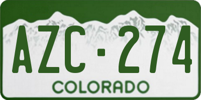 CO license plate AZC274