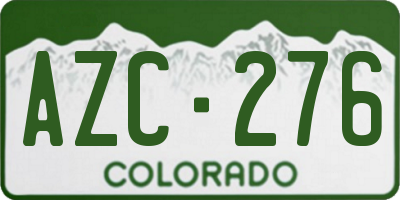 CO license plate AZC276