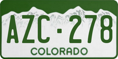 CO license plate AZC278