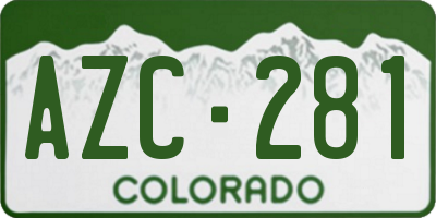 CO license plate AZC281