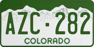 CO license plate AZC282