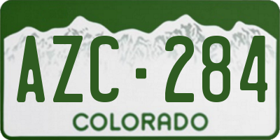 CO license plate AZC284