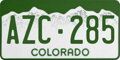 CO license plate AZC285